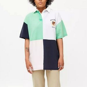 New w/Tags Urban Outfitters Women's BDG Crest Embroidered Colorblock Polo Shirt